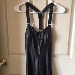 Sexy black shiny faux leather look dress.